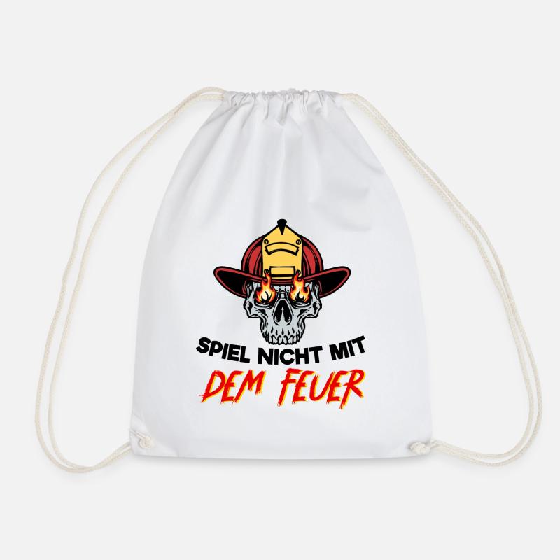 Feuerwehrhelm Statement Feuerwehr Brandschutz - Turnbeutel - Weiß