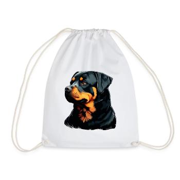 Rottweiler Hunderasse Gesicht Cartoon Illustration - Turnbeutel - Weiß - Vorne
