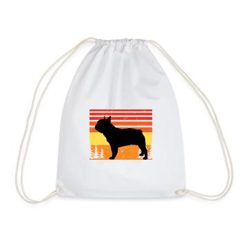 Français Bulldog Dog Lover Silhouette Vintage Sunset - Sac de sport léger - blanc - Devant