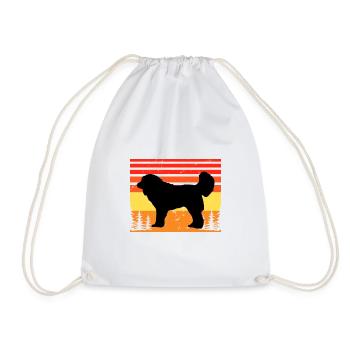 Georgischer Schäferhund Liebe Silhouette Retro Sonnenuntergang - Turnbeutel - Weiß - Vorne