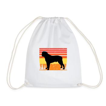 Englisch Mastiff Hund Liebe Silhouette Vintage Sonnenuntergang - Turnbeutel - Weiß - Vorne