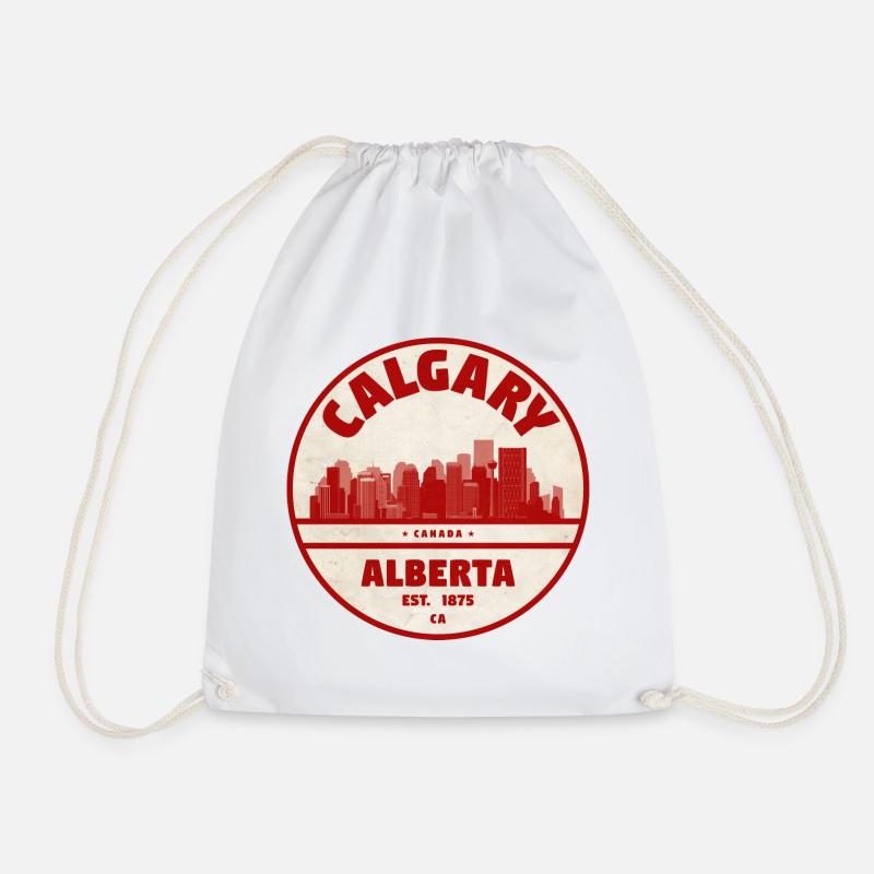 Calgary Skyline Vintage Abzeichen Alberta - Turnbeutel - Weiß