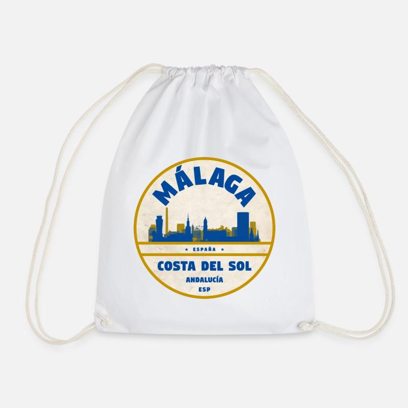 Malaga Skyline Coastal Flair - Drawstring Bag - white