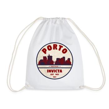 Porto Skyline Invicta Badge - Drawstring Bag - white - Front