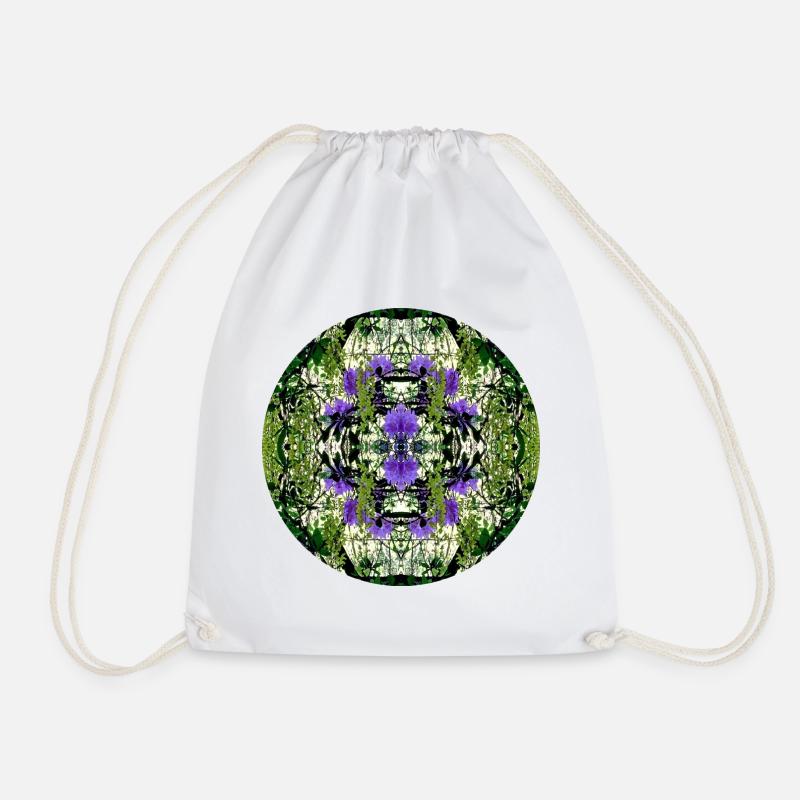 Nature Mandala Spring in Dennenlohe - Drawstring Bag - white