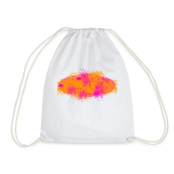 Splash orange pink - Drawstring Bag - white - Front