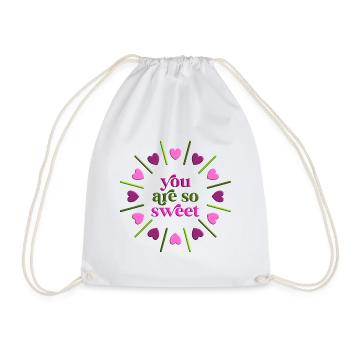 you are so sweet - Drawstring Bag - white - Front