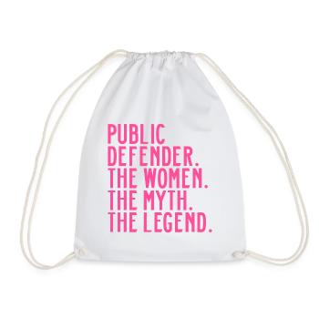 Public Defender Girl Public Defender Sayings - Drawstring Bag - white - Front