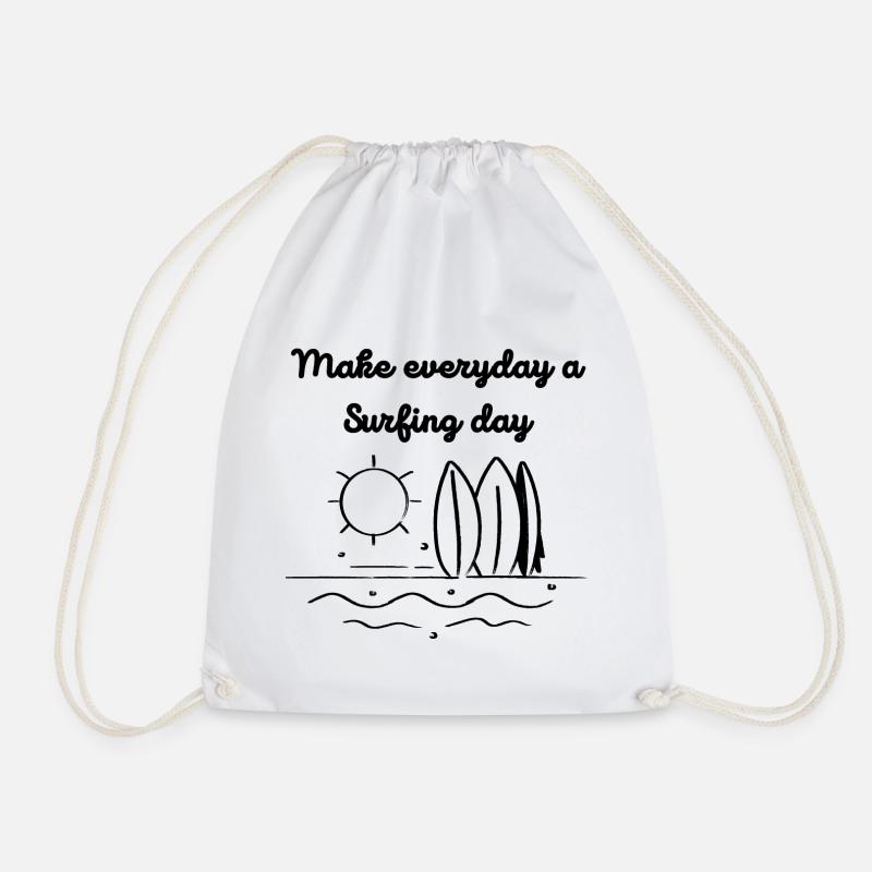 Surf, Make every day a Surfing day - Turnbeutel - Weiß