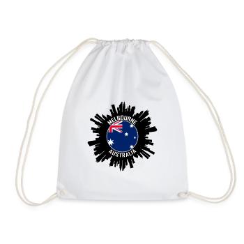 Melbourne Skyline Australie Flag Souvenir de voyage - Sac de sport léger - blanc - Devant