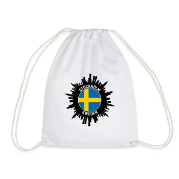Stockholm Skyline Suède Flag Souvenir de voyage - Sac de sport léger - blanc - Devant
