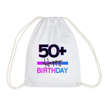 Happy Birthday 50+ - Drawstring Bag - white - Front