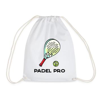 Setback Statement Racket Ball Statement Padel - Drawstring Bag - white - Front