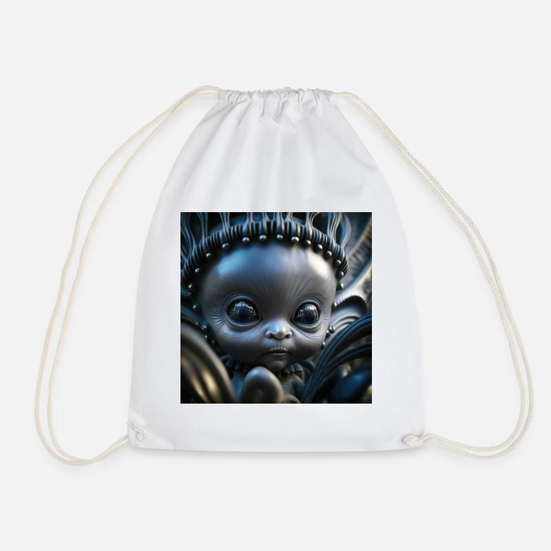 Photo macro creature 12 - Drawstring Bag - white