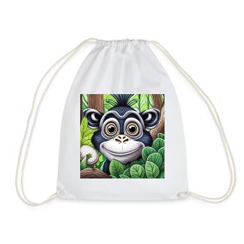 Singe heureux - Sac de sport léger - blanc - Devant