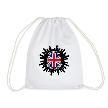 Islington Skyline UK Flagge Reise-Souvenir - Turnbeutel - Weiß - Vorne