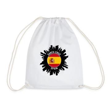 Santa Cruz Skyline Spanien Flagge Reise-Souvenir - Turnbeutel - Weiß - Vorne