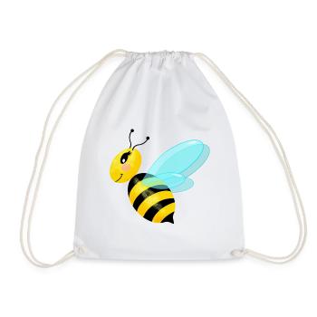 Flying graceful bee - Drawstring Bag - white - Front