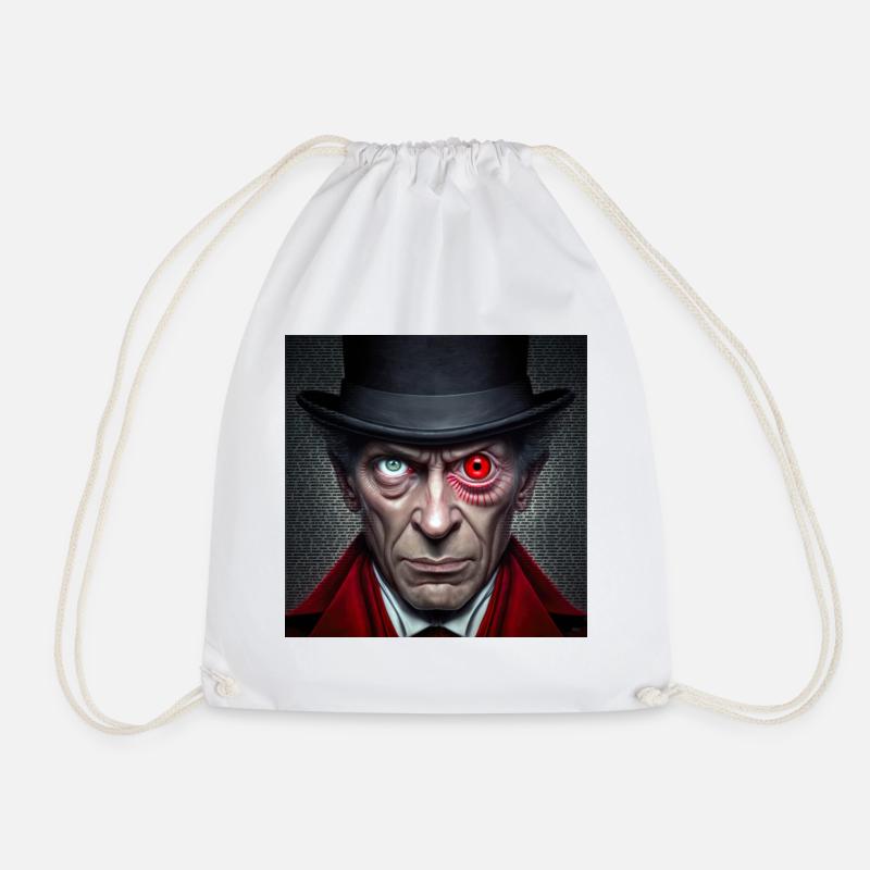 Green Red Double Eye Face - Conspircay - Drawstring Bag - white