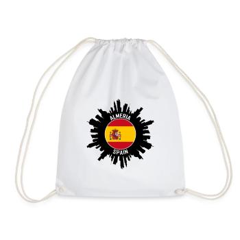 Almeria Skyline Spanien Flagge Reise-Souvenir - Turnbeutel - Weiß - Vorne