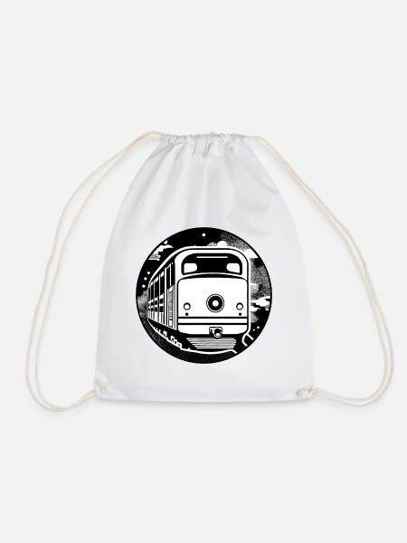 Locomotive, train, railway - Drawstring Bag - white