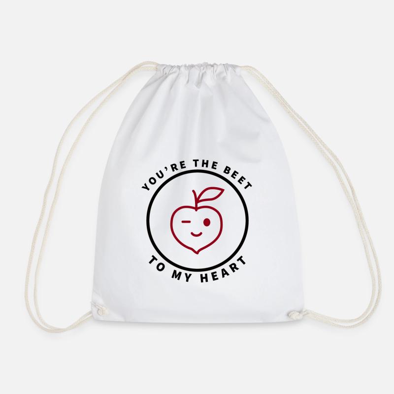 You're the beet to my heart Beetroot - Drawstring Bag - white