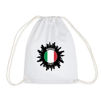 Modena Skyline Italien Flagge Reise-Souvenir - Turnbeutel - Weiß - Vorne