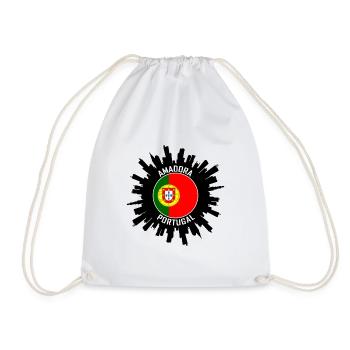 Amadora Skyline Portugal Flagge Reise-Souvenir - Turnbeutel - Weiß - Vorne
