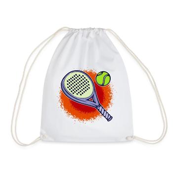 Racket Padel Training Sport Balls Leisure - Drawstring Bag - white - Front