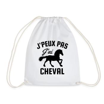 Je peux pas j'ai cheval - Sac de sport léger - blanc - Devant