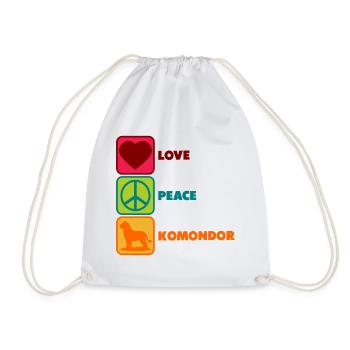 Komondor Maman Hongroise Maman Maman Paix Amour - Sac de sport léger - blanc - Devant