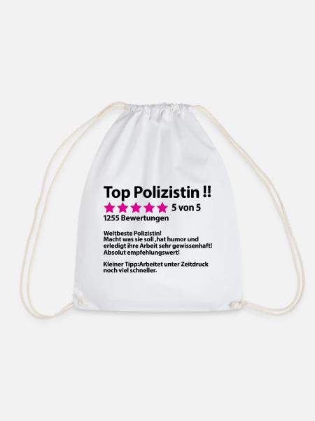 Polizistin Abschied Ruhestand Sprüche für Kollegin - Turnbeutel - Weiß