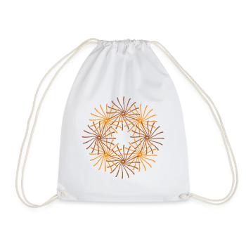 Bar Sun Circled Twirl Shape - Drawstring Bag - white - Front