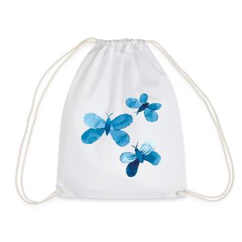 Trois papillons aquarelle bleue - Sac de sport léger - blanc - Devant