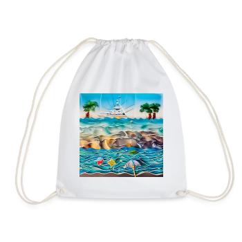 Sonniger Tag am Meer - Turnbeutel - Weiß - Vorne