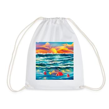 Sommer mit den Eltern am Meer - Turnbeutel - Weiß - Vorne