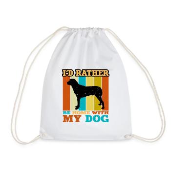 Anatolian Shephard Dog Silhouette Retro Sunset - Drawstring Bag - white - Front