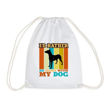 Chien courant andalou Chien amoureux Silhouette Rétro Coucher de soleil - Sac de sport léger - blanc - Devant