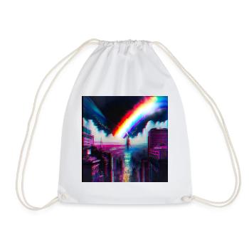Regenbogen City Art Futuristisch - Turnbeutel - Weiß - Vorne