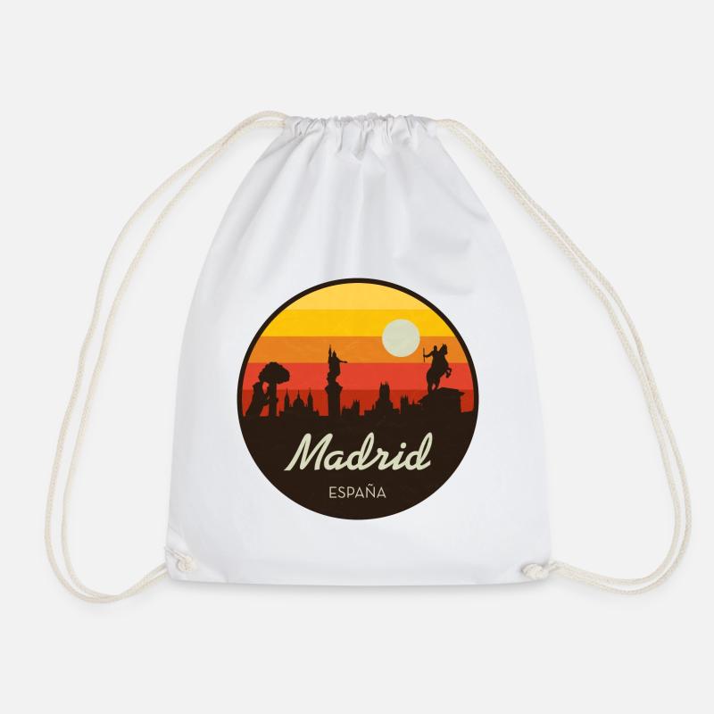 Madrid Sunset Skyline Rétro - Sac de sport léger - blanc