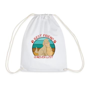 Chat et chien mignons - Sac de sport léger - blanc - Devant