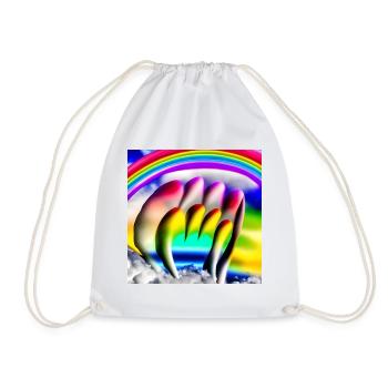 rainbow in sunny day - Drawstring Bag - white - Front