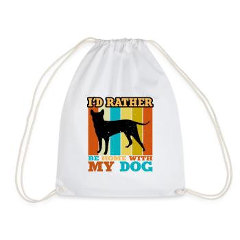 Blauer Paul Terrier Hund Liebe Silhouette Retro Sonnenuntergang - Turnbeutel - Weiß - Vorne