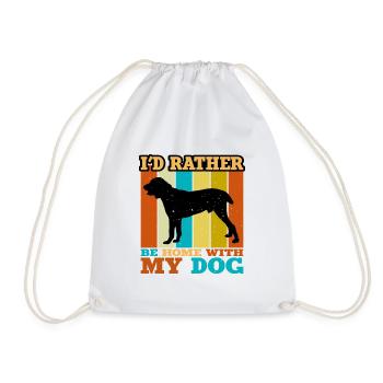 Chien de berger d’Asie centrale Silhouette Rétro Coucher de soleil - Sac de sport léger - blanc - Devant