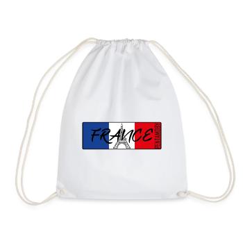 FRANKREICH FRANCE EIFFELTURM FLAGGE BAND ABZEICHEN - Turnbeutel - Weiß - Vorne