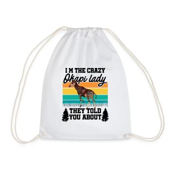 I'm The Crazy Okapi Lady - Drawstring Bag - white - Front
