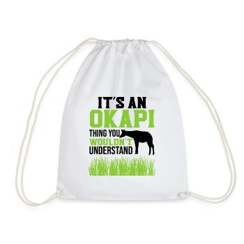 It's an Okapi - Drawstring Bag - white - Front