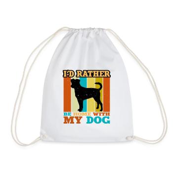 Chien de ferme suédois danois Silhouette Retro Coucher de soleil - Sac de sport léger - blanc - Devant