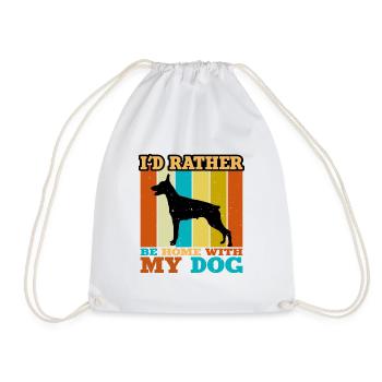 Doberman Dog Lover Silhouette Vintage Sunset - Sac de sport léger - blanc - Devant
