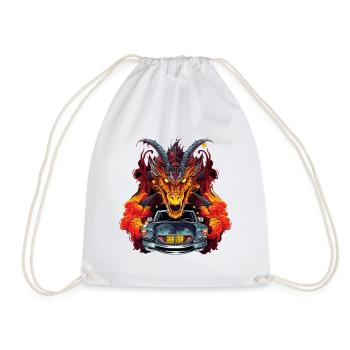 Drachen Auto - Turnbeutel - Weiß - Vorne